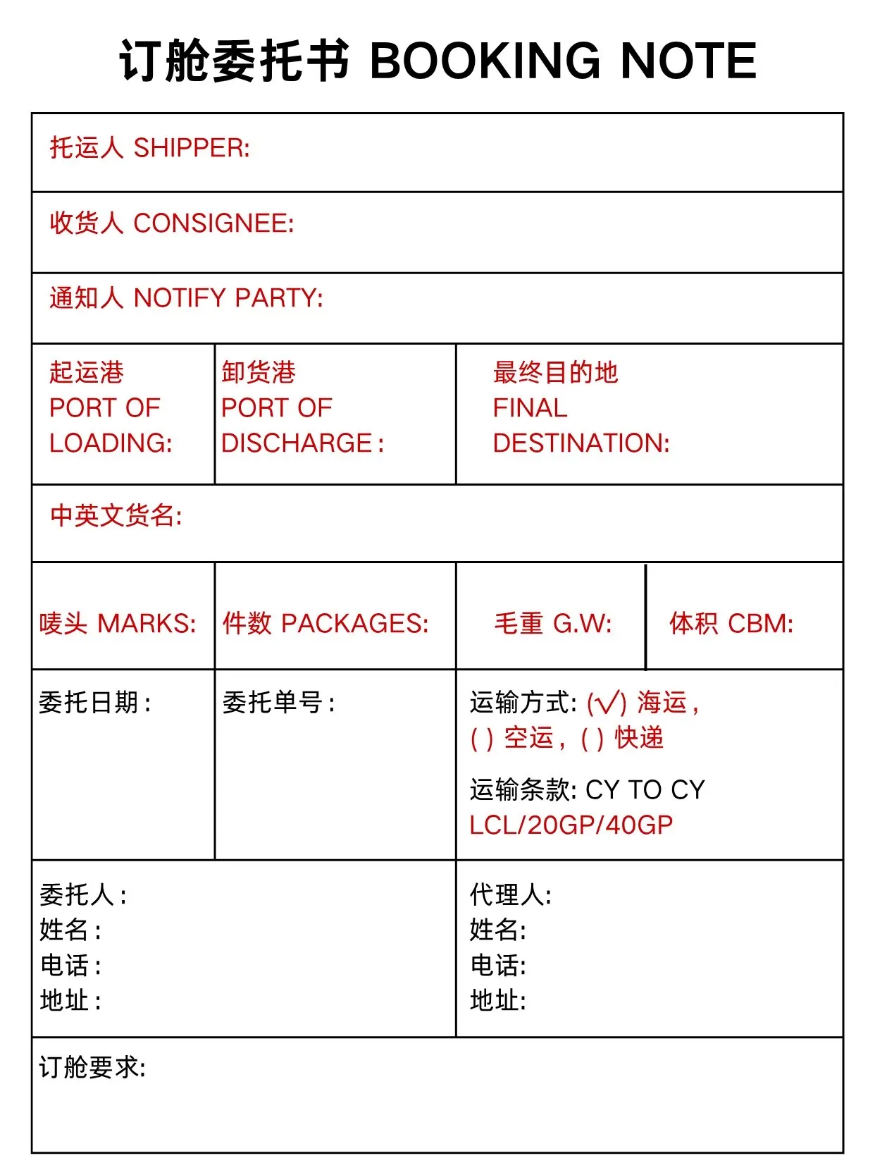 海运订舱委托书填写指南：避免重大失误的五大核心要点